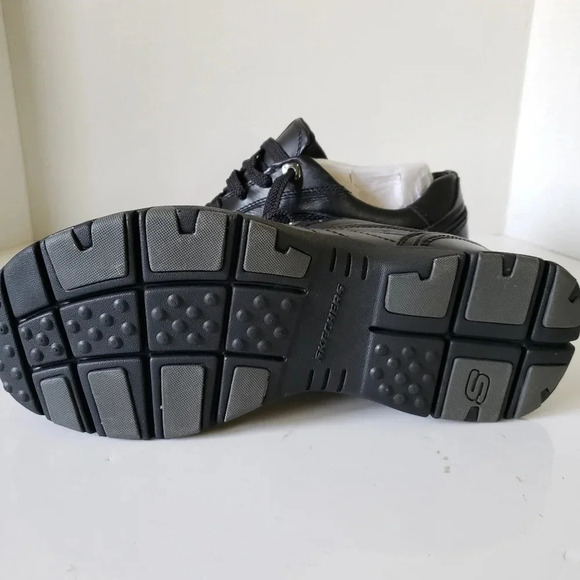 Skechers Relaxed Step Mens Black Leather Lace-up Shoes,9.5  US. - Picture 8 of 9